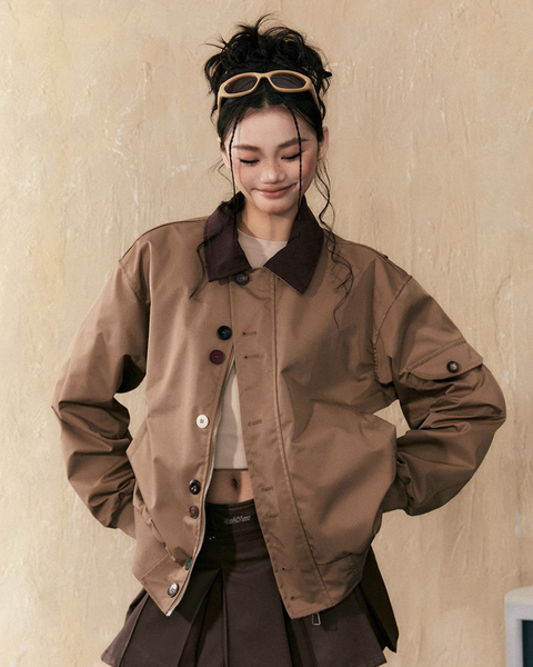 Color Button Retro Jacket