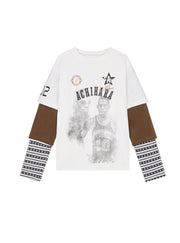 Spring Print Basketball Layered Top (3color)