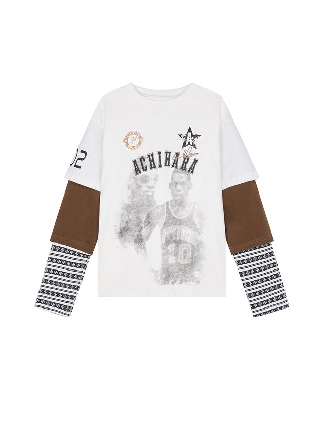 Spring Print Basketball Layered Top (3color)