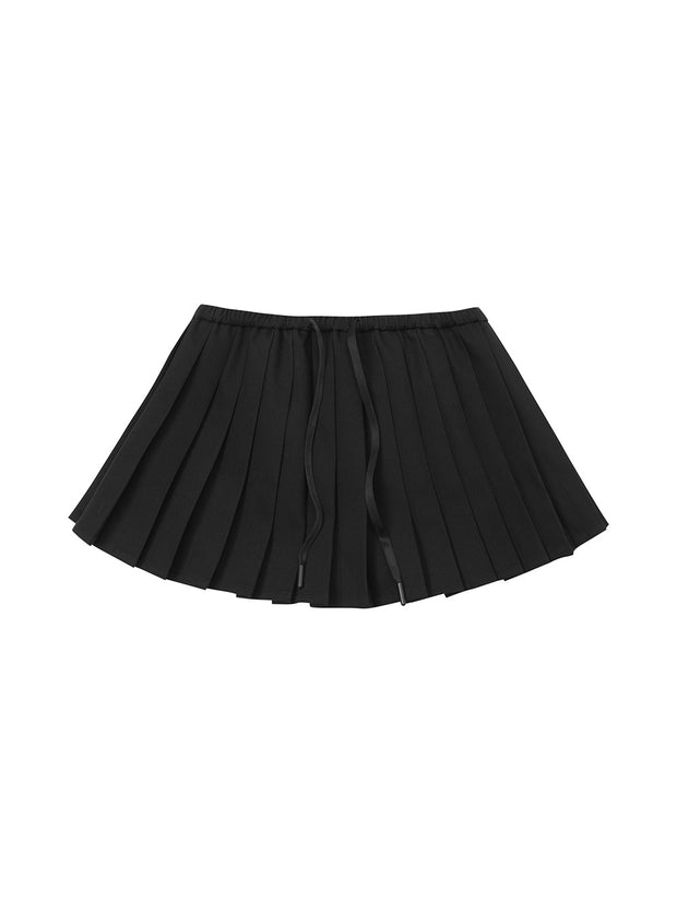 Black Pleated Skirt (Mini/Midi)