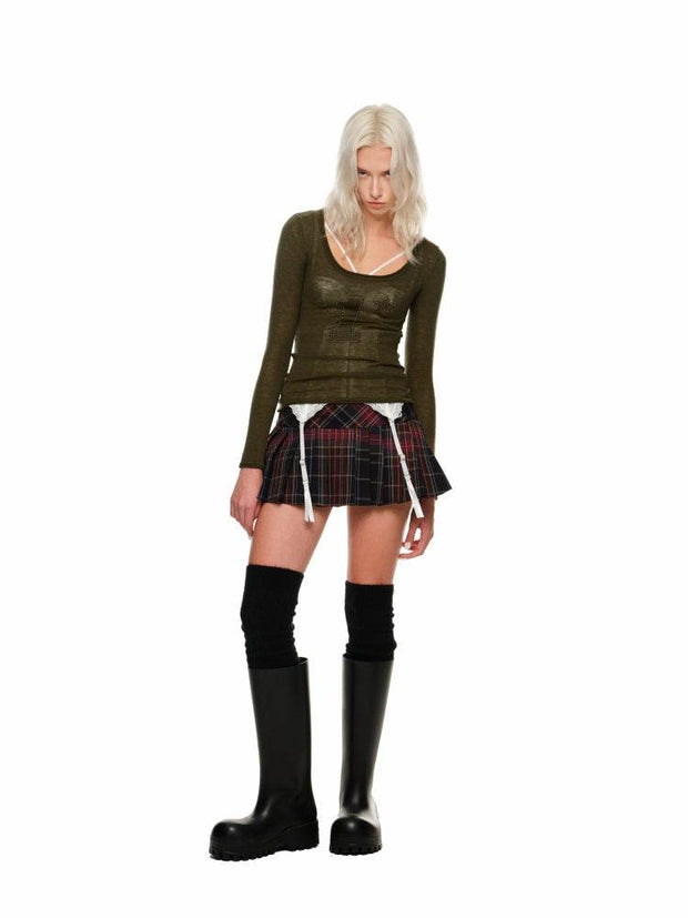 Plaid Pleated Mini Skirt - My Store