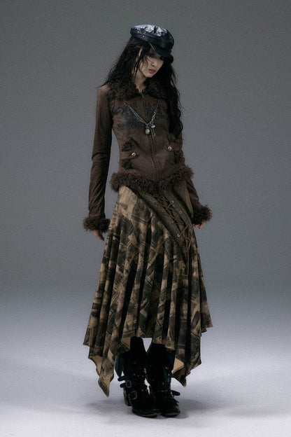 Lace-Up Cascade Skirt - My Store