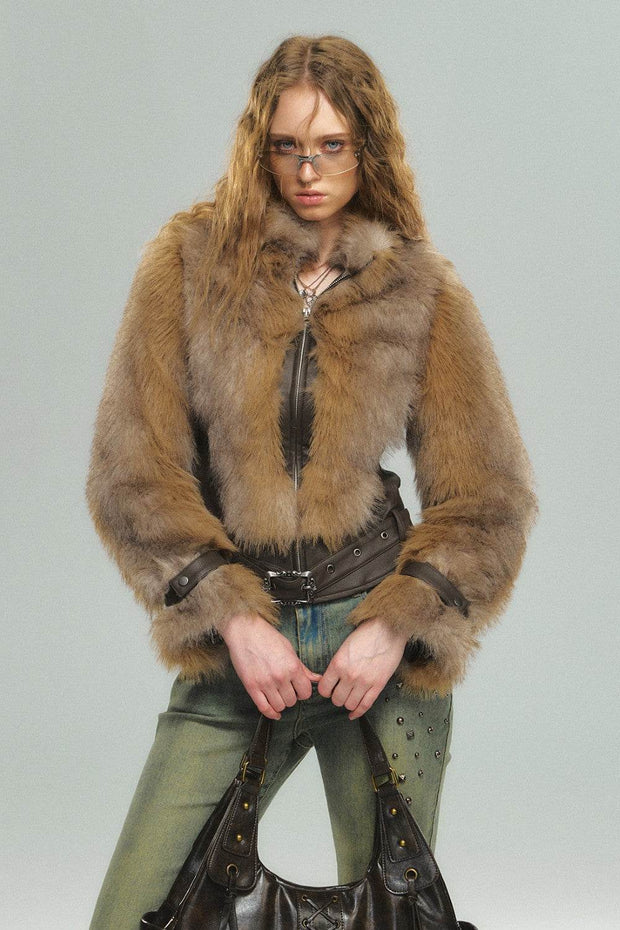 Belted Fur Coat - My Store