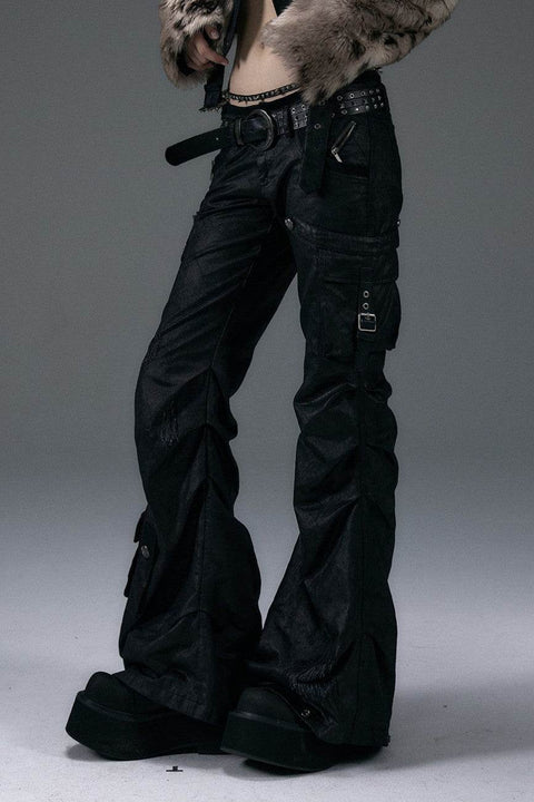 Ruched Leather Pants - My Store