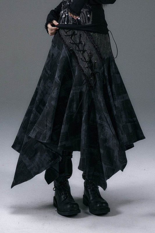Lace-Up Cascade Skirt - My Store