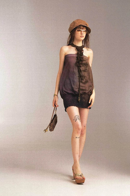 Chiffon Halter Dress - My Store