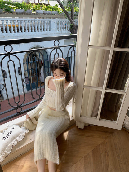 Knit Top & Skirt Fall Set