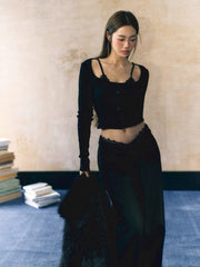 アンディエット レース ストラップ トップ