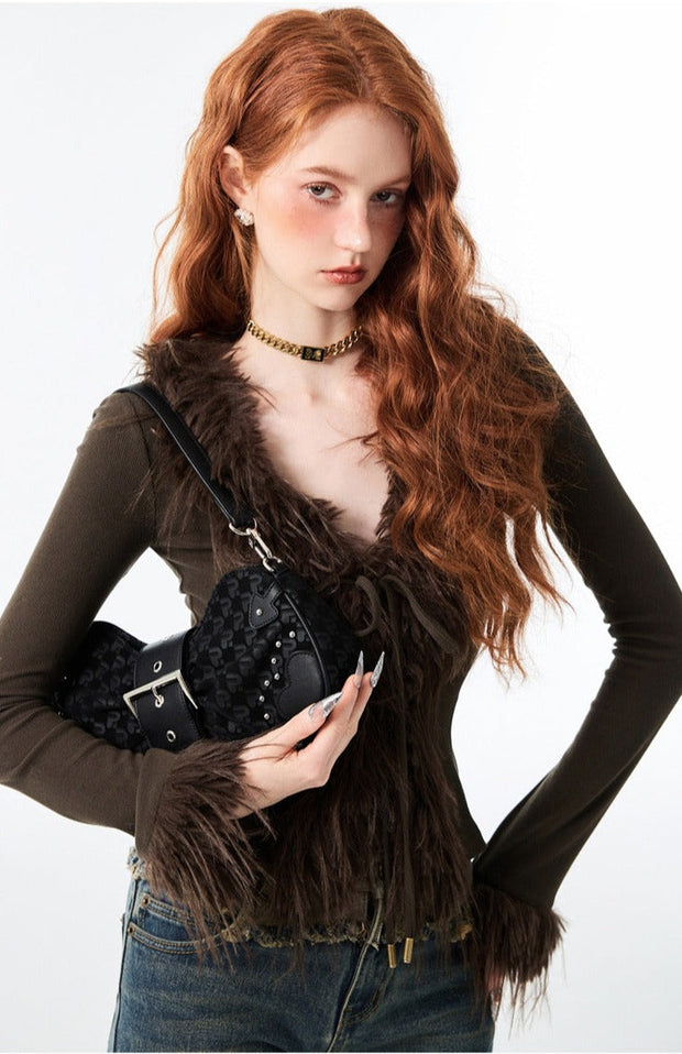 1JINN Fur Accent Cardigan