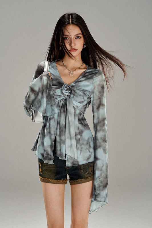 Andyet Blue Floral Top