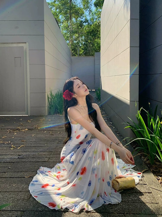 Iridescent  Color Polka Dot Dress