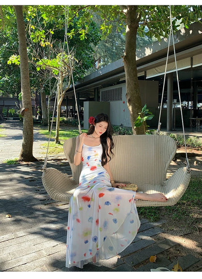 Iridescent  Color Polka Dot Dress