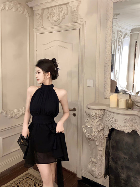 Halter Neck Chiffon Dress