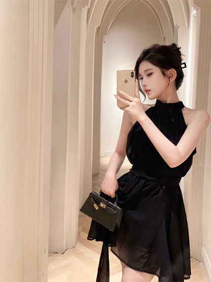 Halter Neck Chiffon Dress