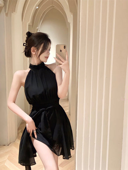 Halter Neck Chiffon Dress