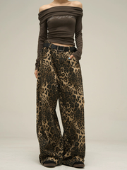 Leopard Print Denim Jeans