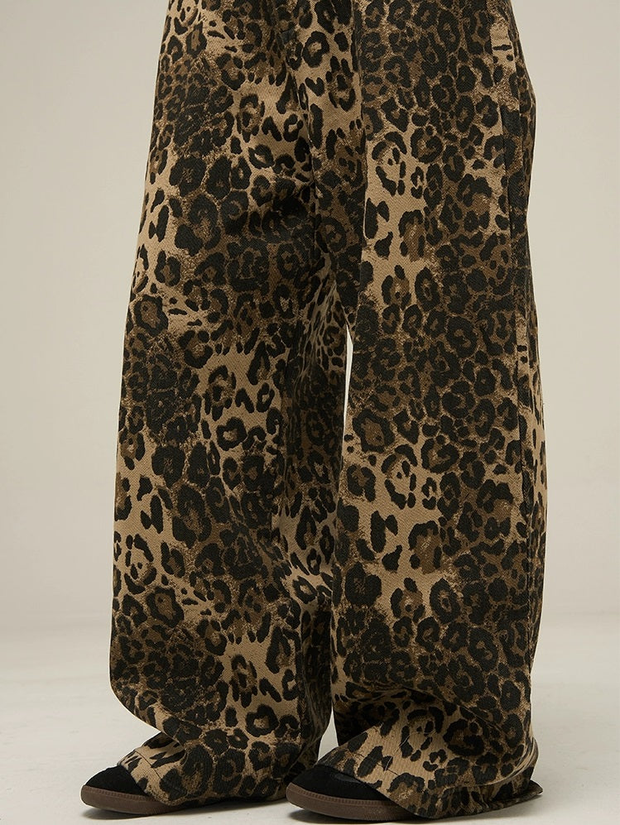 Leopard Print Denim Jeans