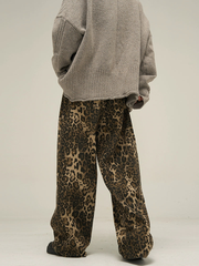 Leopard Print Denim Jeans