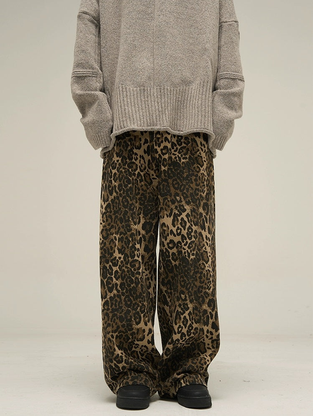 Leopard Print Denim Jeans