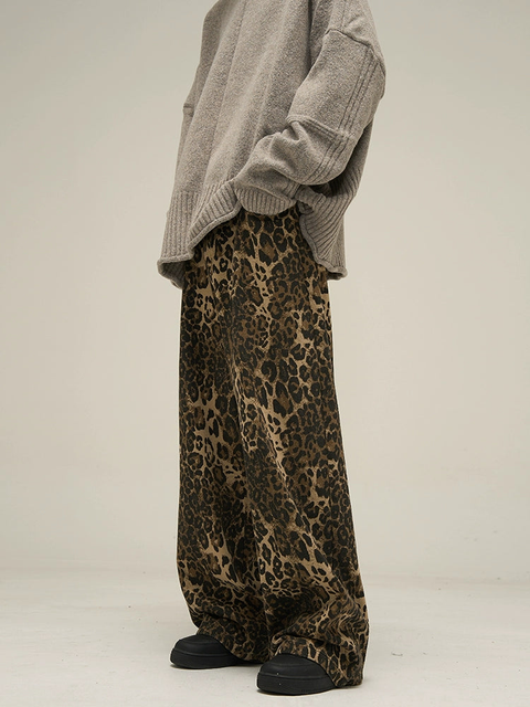 Leopard Print Denim Jeans