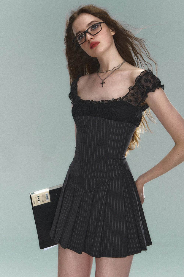 Pinstripe Lace Dress - My Store