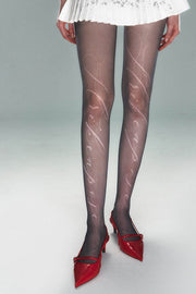 Sheer Print Tights - My Store