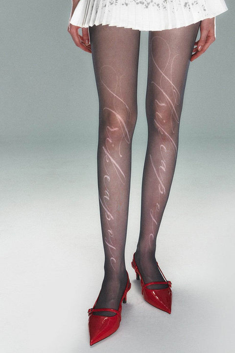 Sheer Print Tights - My Store