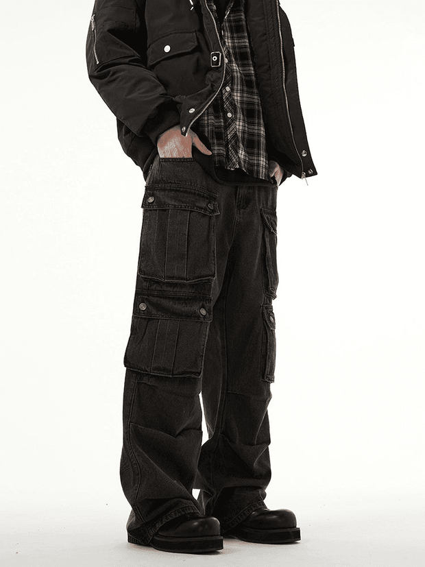 Multi Pocket Workwear Cargo Denim Jeans