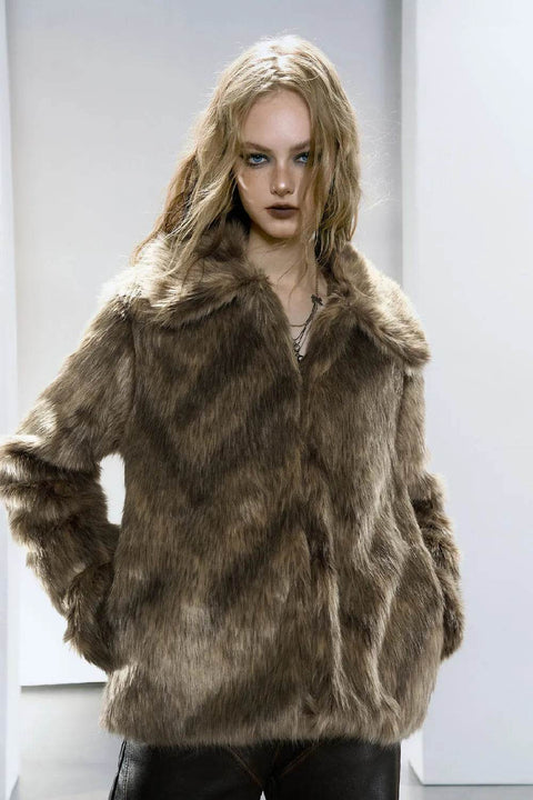 Glossy Fur Coat - My Store