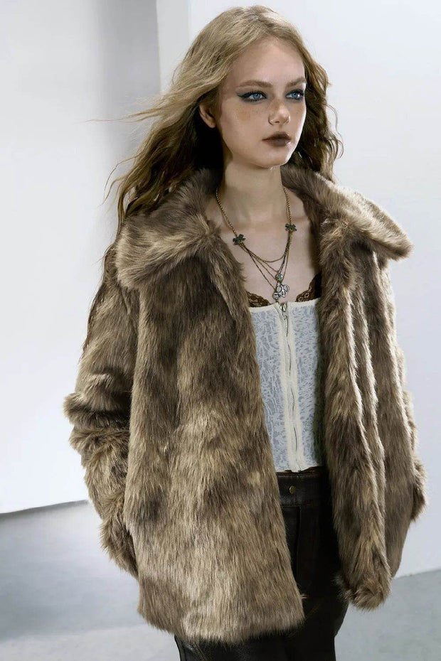 Glossy Fur Coat - My Store