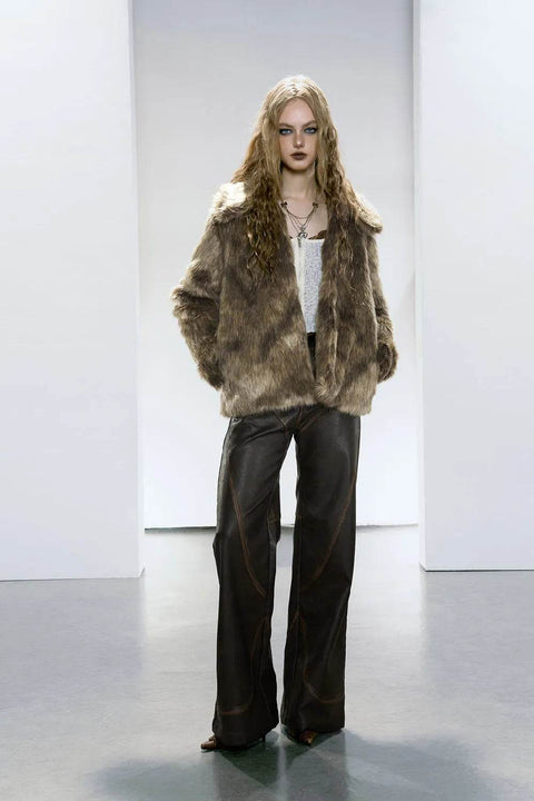 Glossy Fur Coat - My Store