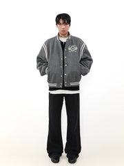 Emblem Embroidery Baseball Jacket