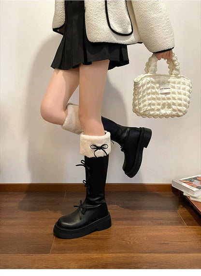 Bow Blanche Boots