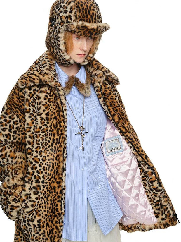 Vintage Leopard Faux Fur Quilted Coat - My Store