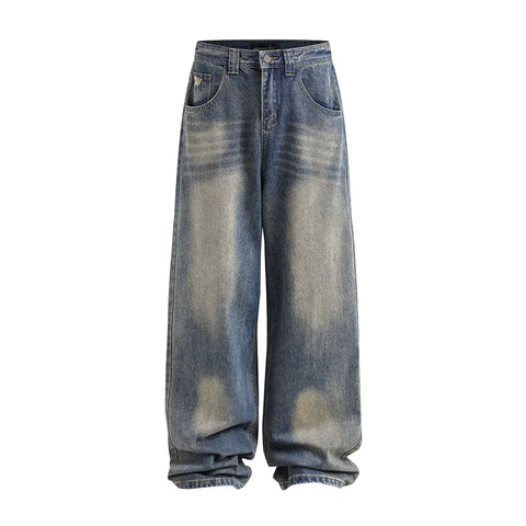 Washed Wide Leg Denim Jeans