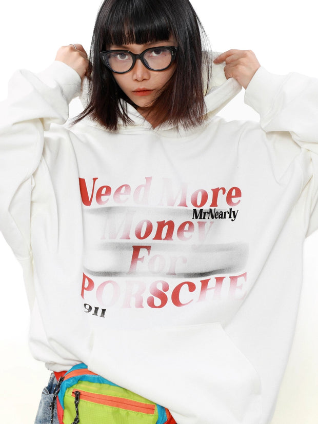 Letter Print Pullover Hoodie