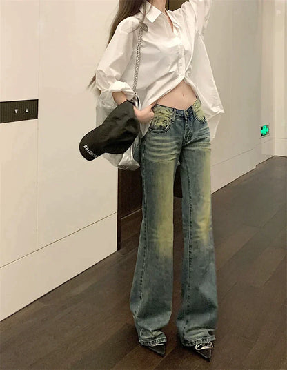 Fade Wash Low Rise Jeans