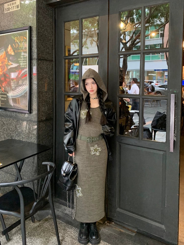フード付きロングスタードレス