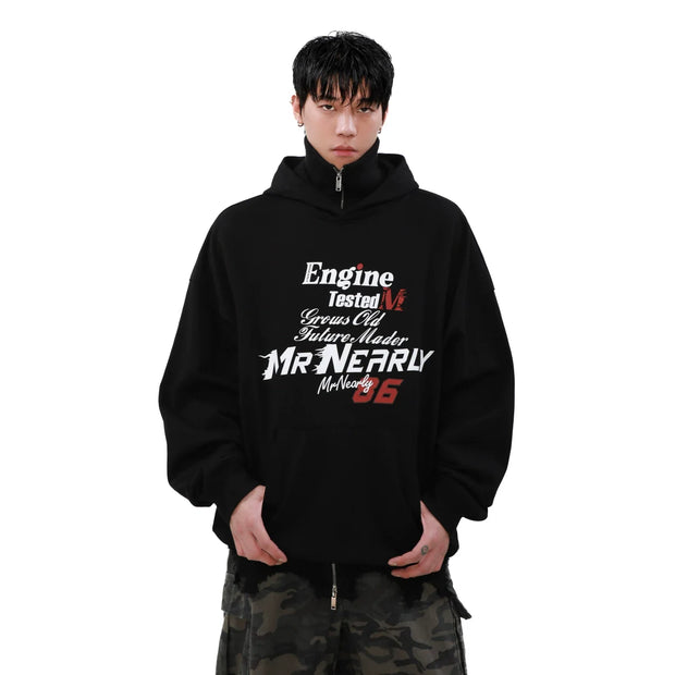 Letter Print Oversize Pullover Hoodie