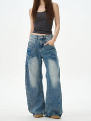 Medium Wash Wide Leg Skater Jeans