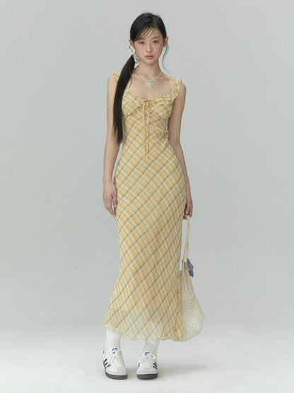 Yellow Plaid Dress