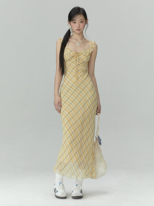 Yellow Plaid Dress
