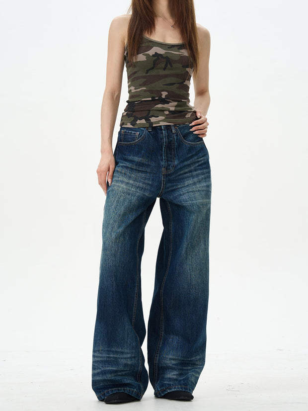 Classic Wide Leg Dark Wash Jeans
