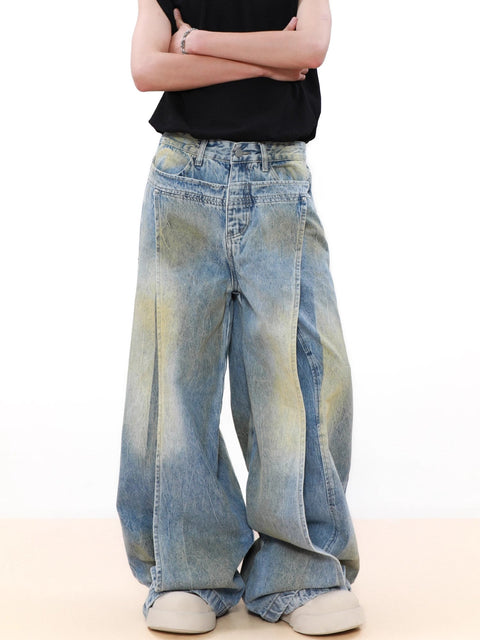 Wide Leg Pleats Jenim Jeans