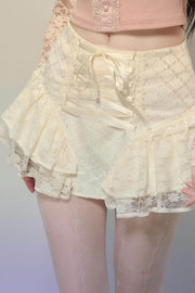 Ballet Aesthetics Irregular Lace Skirt - My Store