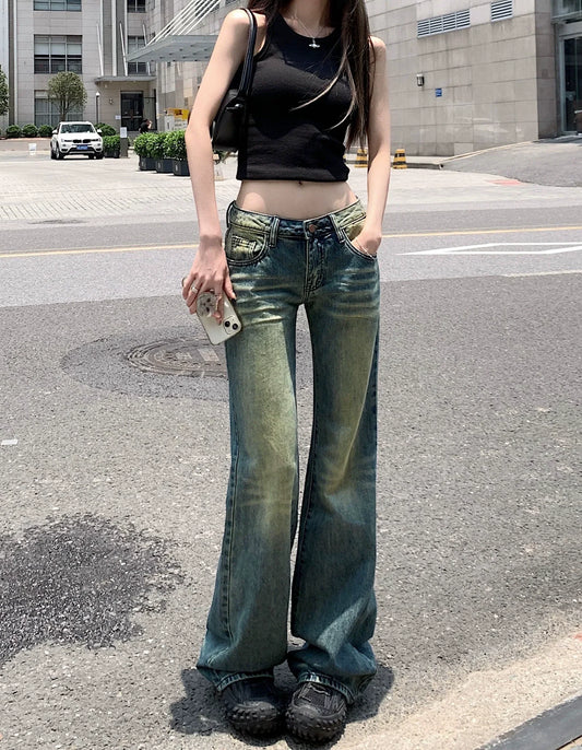 Fade Wash Low Rise Jeans