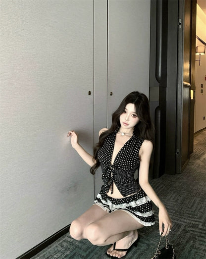 Polka Dot Top & Skirt Set