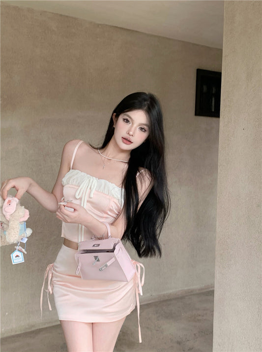 Pink Square Neck Top