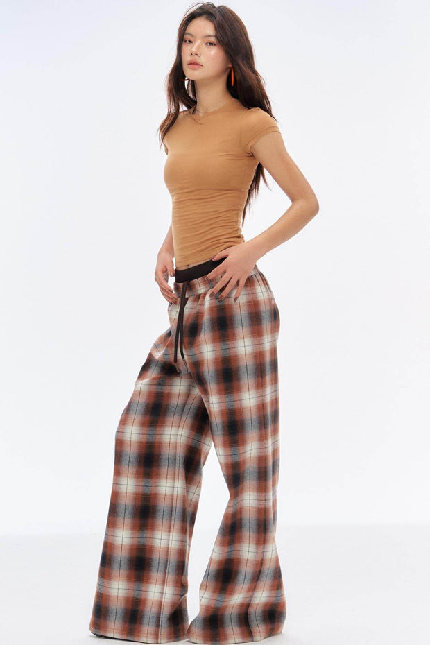 Plaid Wide Leg Pants - My Store