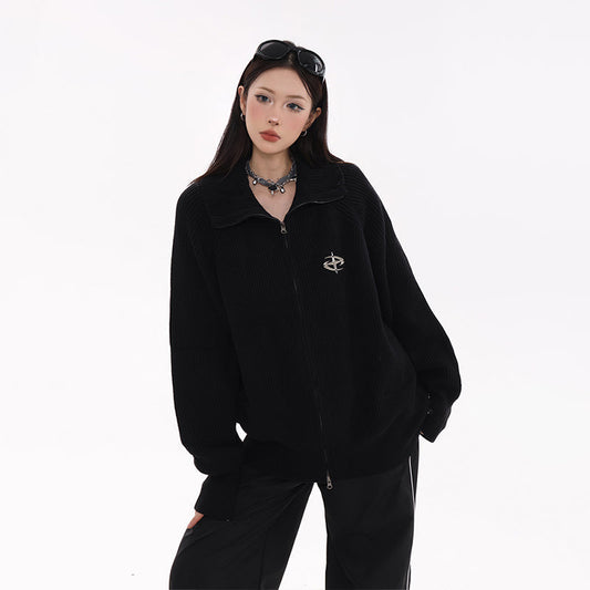 Silver Symbol Zip Up Jacket